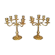 Pair of art-deco candlesticks five lights with removable light arms ~ golden regulates ~ 1930s