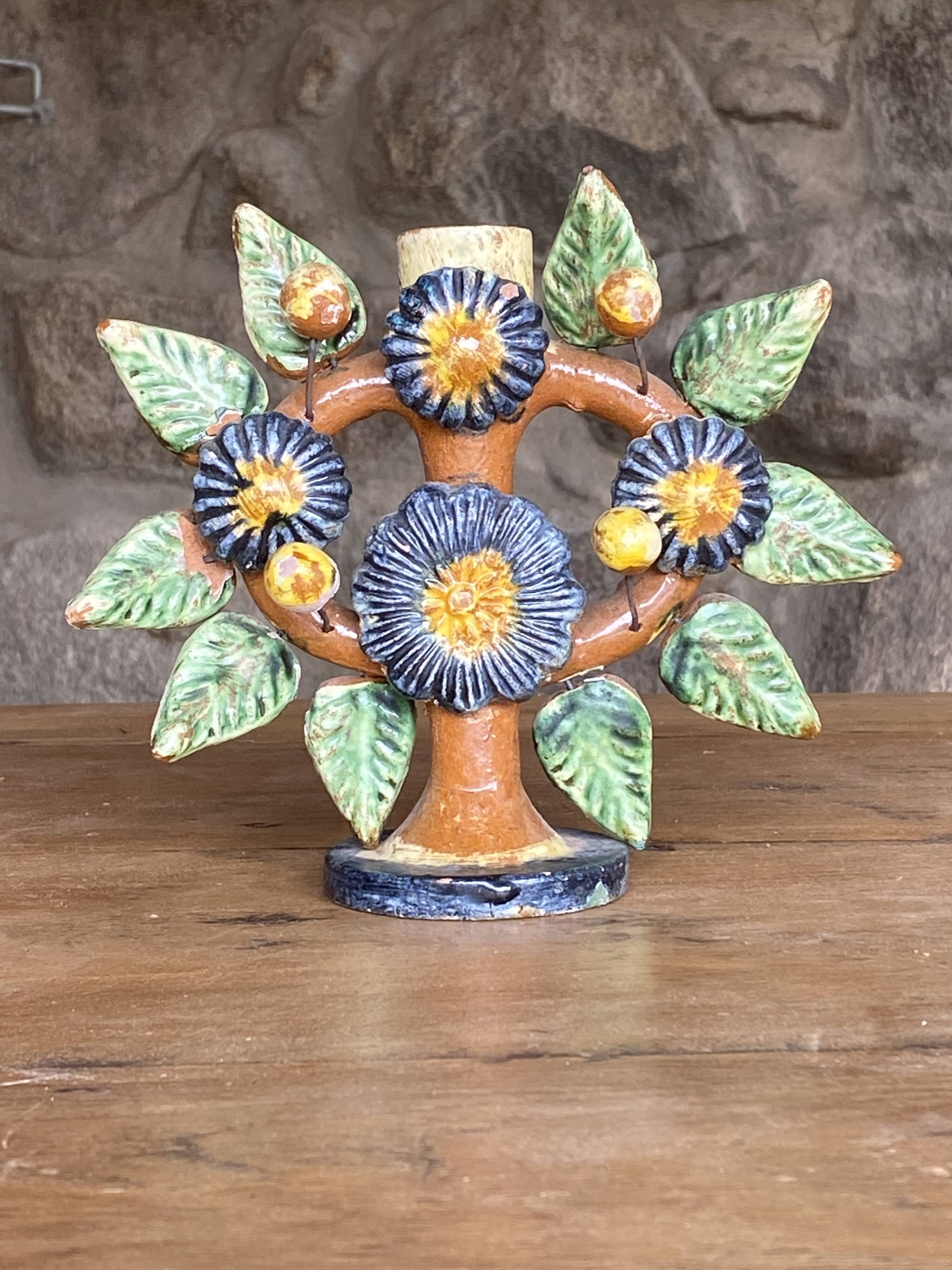 Aurelio FLORES, tree of life shaped candlestick