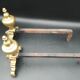 Pair of Fireplace Andirons in Brass Decor Cast Iron Marmousets Louis XIV Loft Style