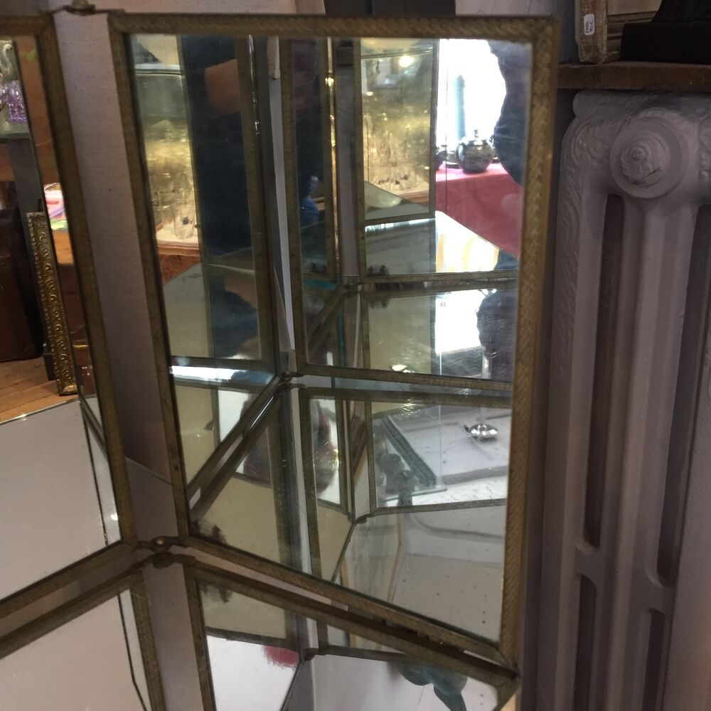 Miroir de barbier triptyique vintage