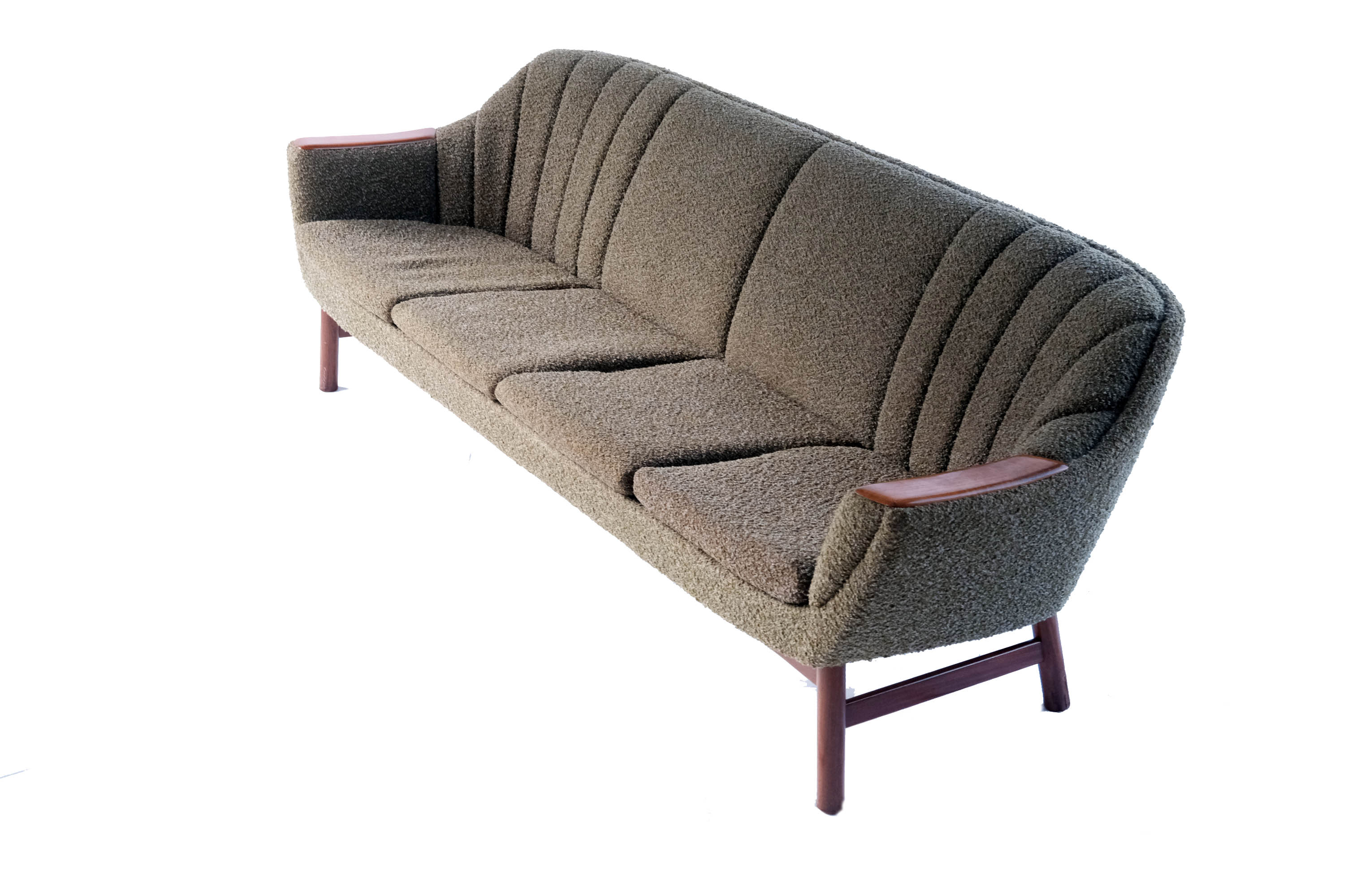 Scandinavian vintage wool boucle sofa, Norway 1960's