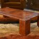 Patinated leather coffee table from the 1950s.