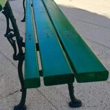 Grand banc de jardin bois et fonte l 224 cm