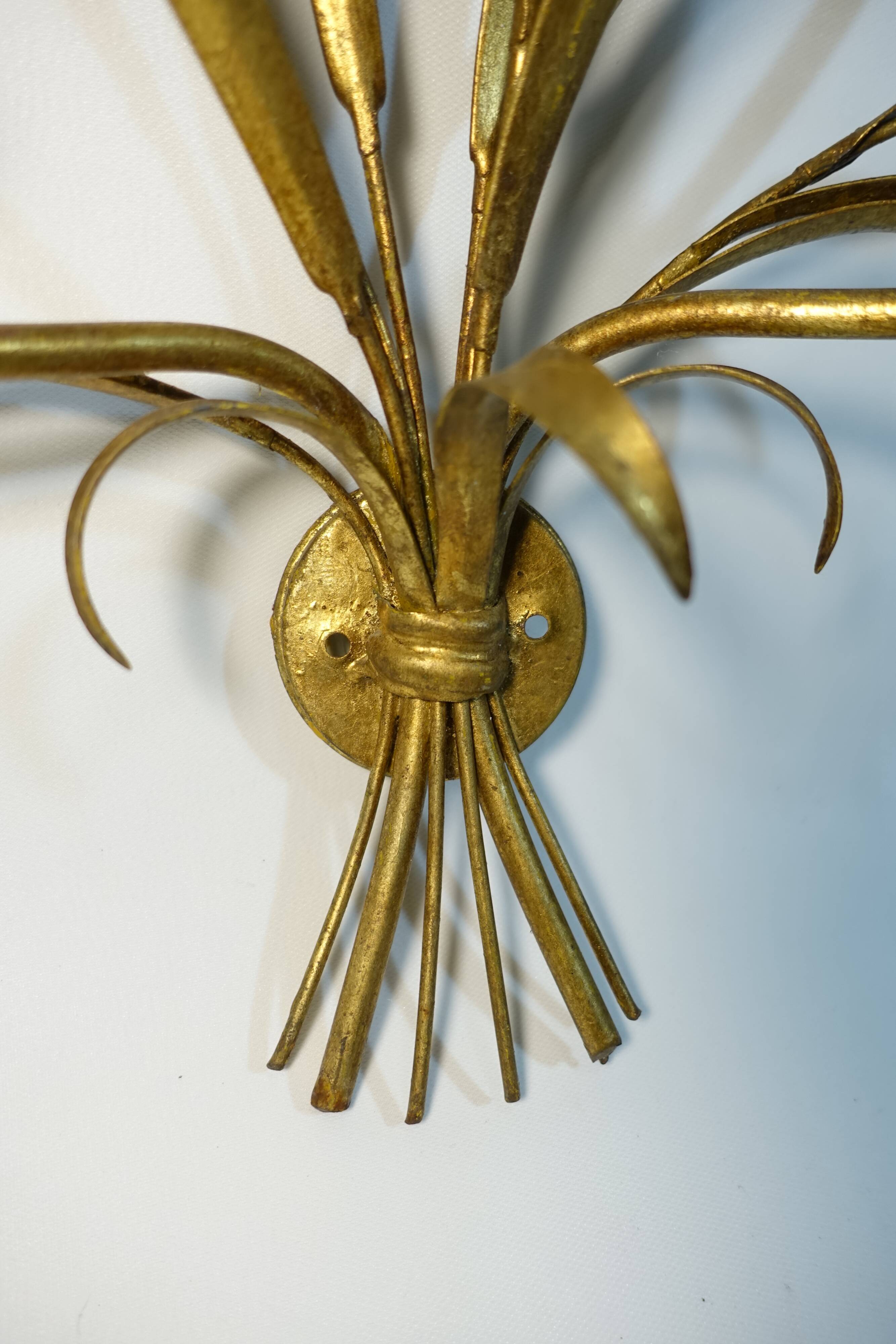 Wall lamp in gilded metal sheaf of wheat 1970s