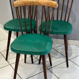 Lot of 3 bistro chairs model 740V maison Baumann vintage 1960