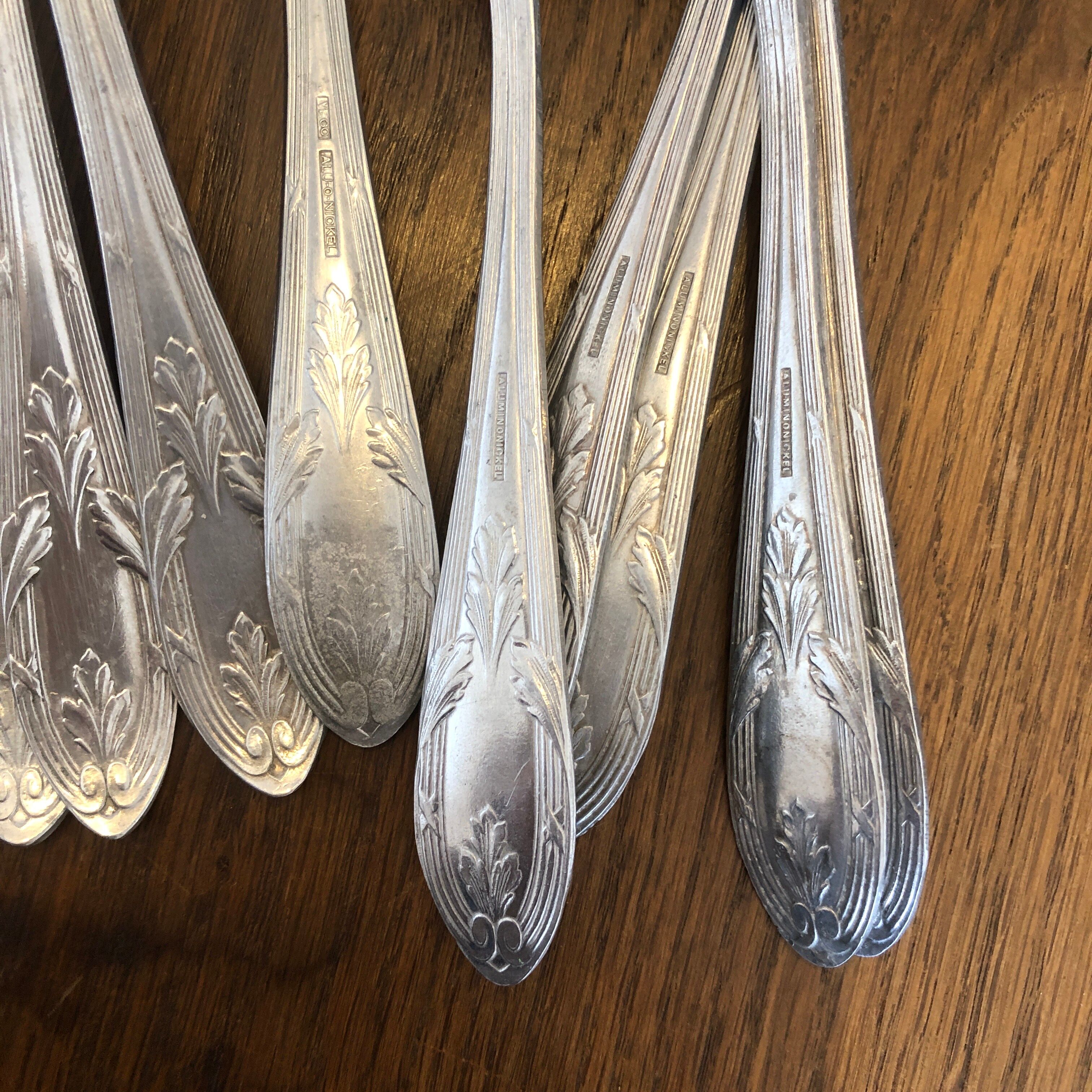 Set of 32 old Aluonickel spoons
