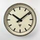 Grey Industrial Factory Wall Clock from Pragotron, 1960s