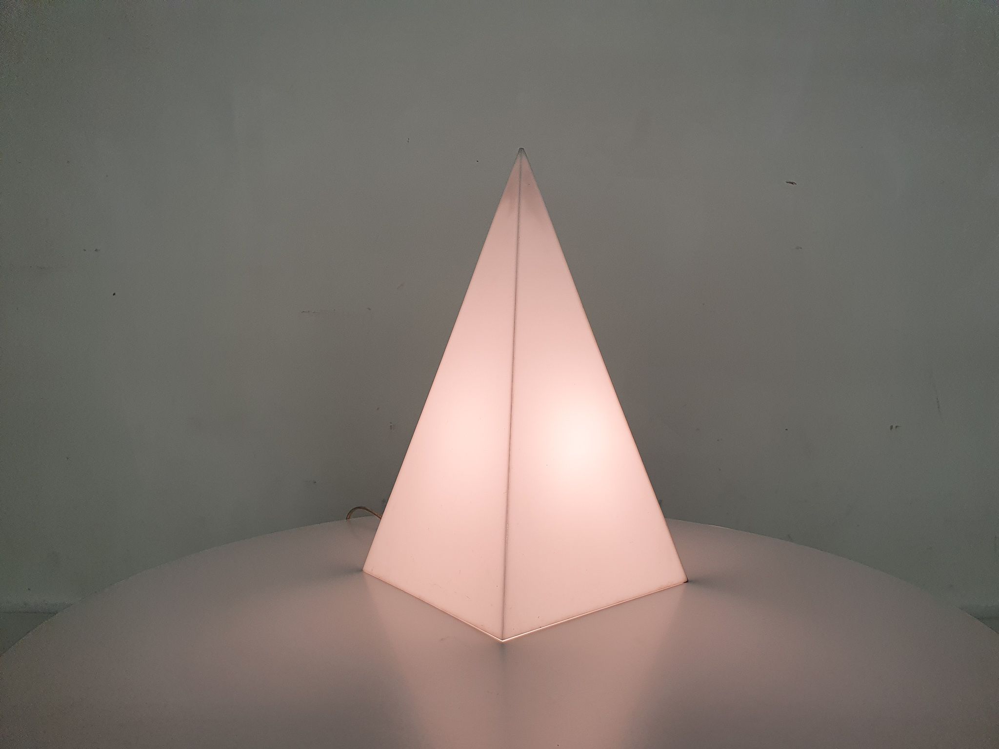 Plastic pyramid table light by Harco Loor, The Netherlands 1980's