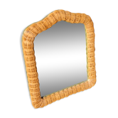 Miroir rotin osier vintage 55 x 64 cm