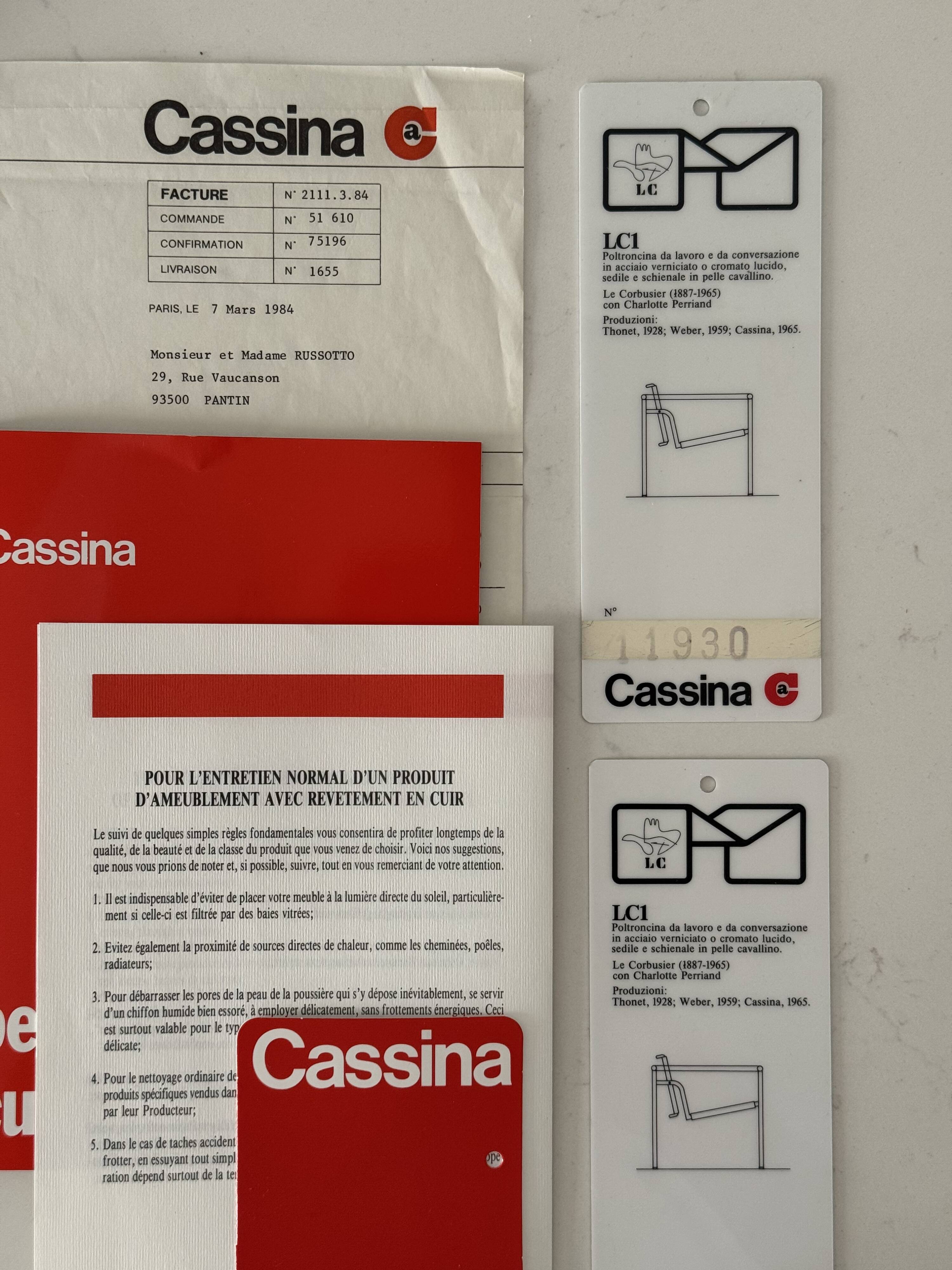 LC1 Le Corbusier Perriand Jeanneret Cassina 1976