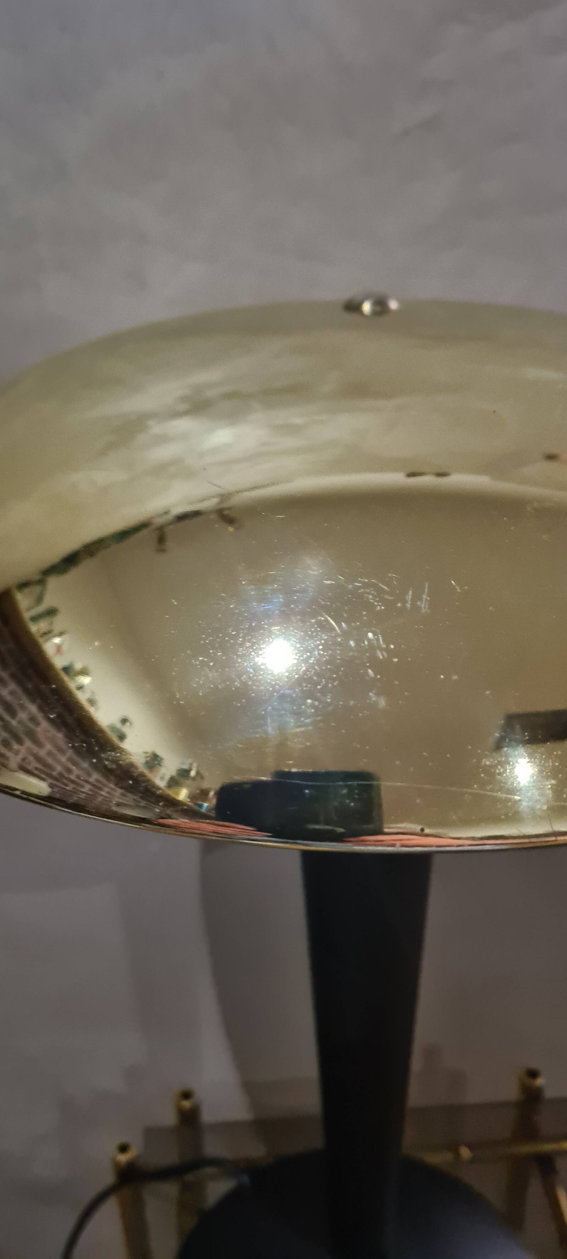 Chrome gold mushroom lamp (known as liner) 1975 to 85., h41 x l31 good condition