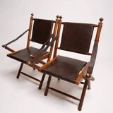 Paire de chaises coloniales faux bambous 1960’s