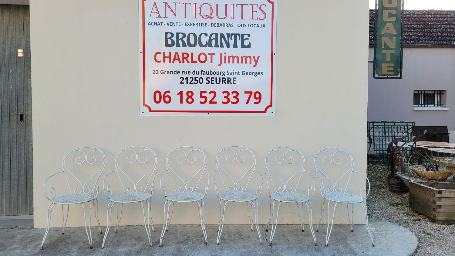 Salon de jardin série de 6 fauteuils en fer de jardin