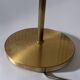 Brass reading floor lamp, adjustable arm, vintage anthracite shade.