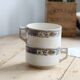 Ivory iron earth chocolate cup - Polychrome frieze decoration