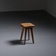 Solid oak stool, French craftsmanship, 1950s.