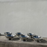 6 coupelles en inox 1970