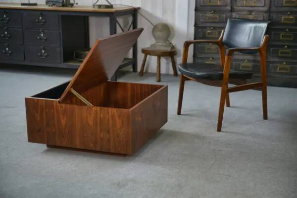 Table basse bar en palissandre 1970