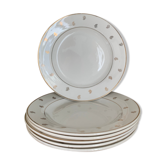 6 digoin sarreguemines plates + dish