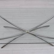 Mid-Century Modern Italian Chrome and Crystal Coffee Table, 1970s