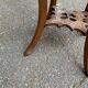 Round Art Nouveau side table in solid wood and marble from the 19th century