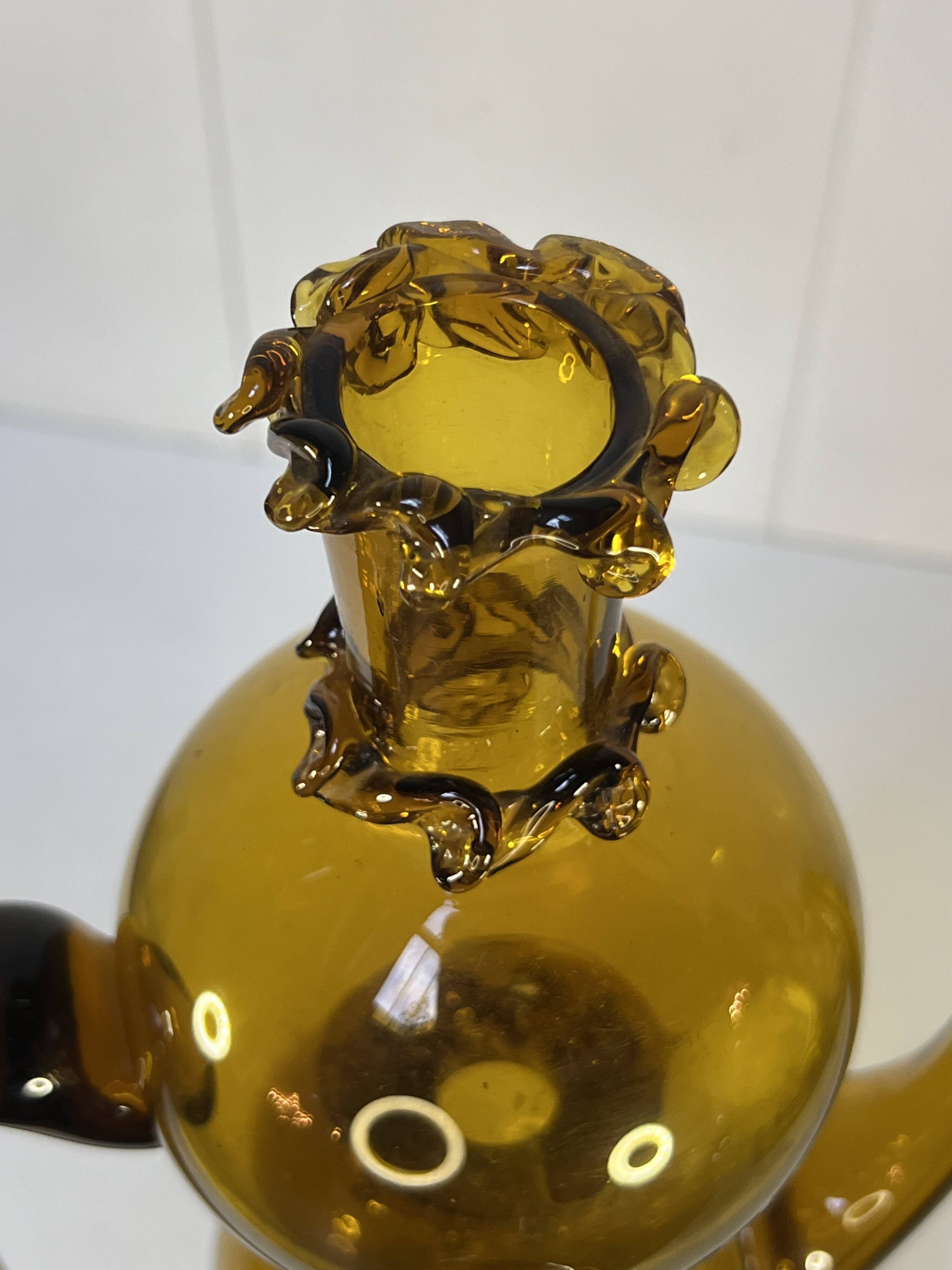 Large 20th century blown glass bottle