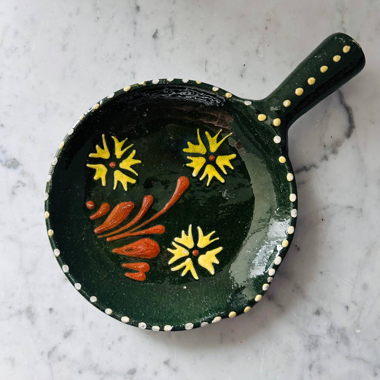 Alsatian pottery plate signed