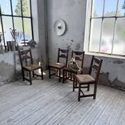Set 4 chaises rustiques chêne De puydt, Belgique 1970