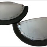 Wall lamp in green and bronze glass and metal made in Italy