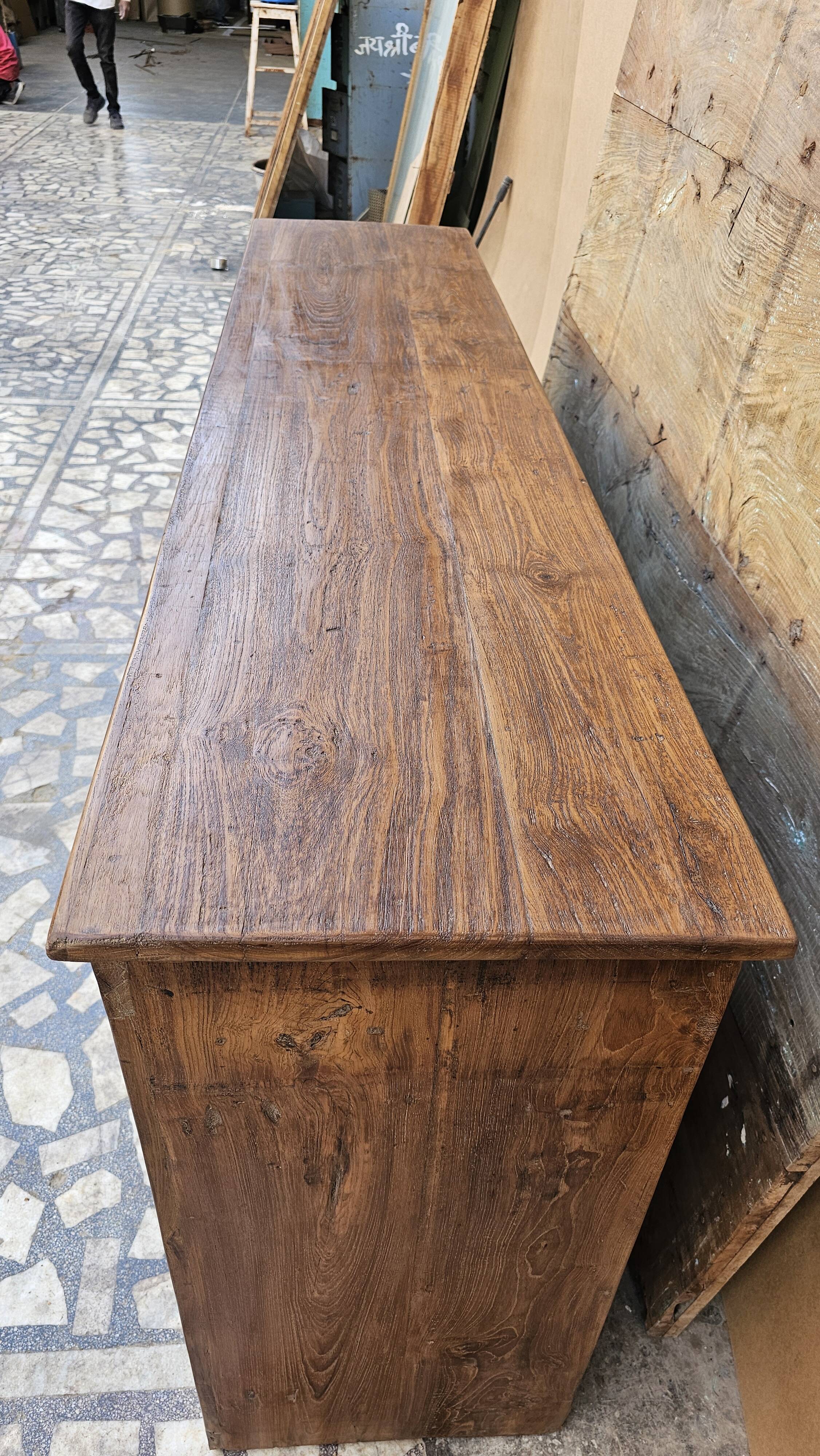 Old shop counter in Burmese teak.