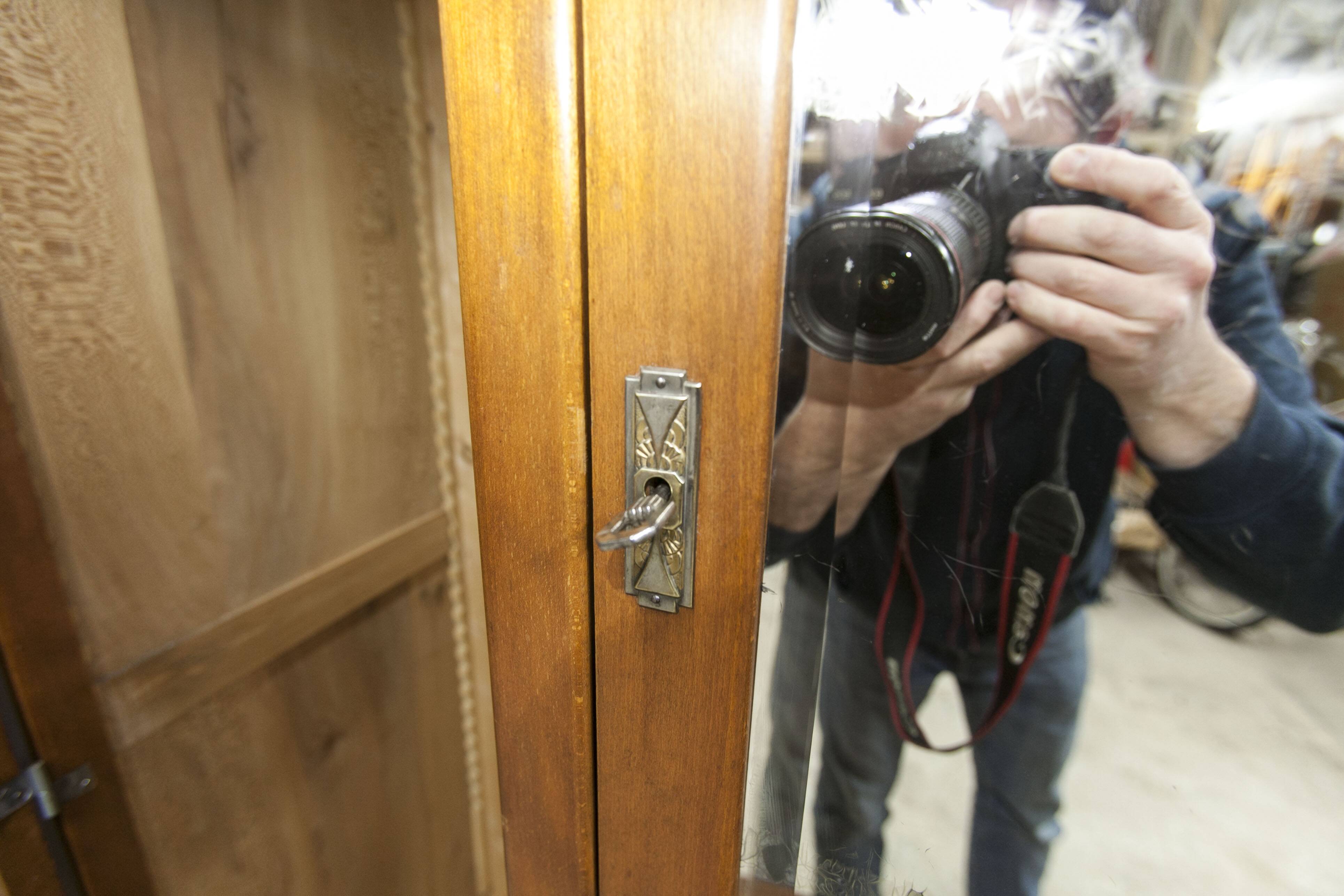 Mid-century armoire with large mirror, wardrobe and chest of drawers