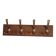 Rustic style wall coat rack – 50 cm – 4 metal hooks – Stained wood