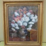 Bouquet of flowers ancien tableau signed Schwartz