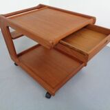Large Rollable Teak Bar Cart, 1960s