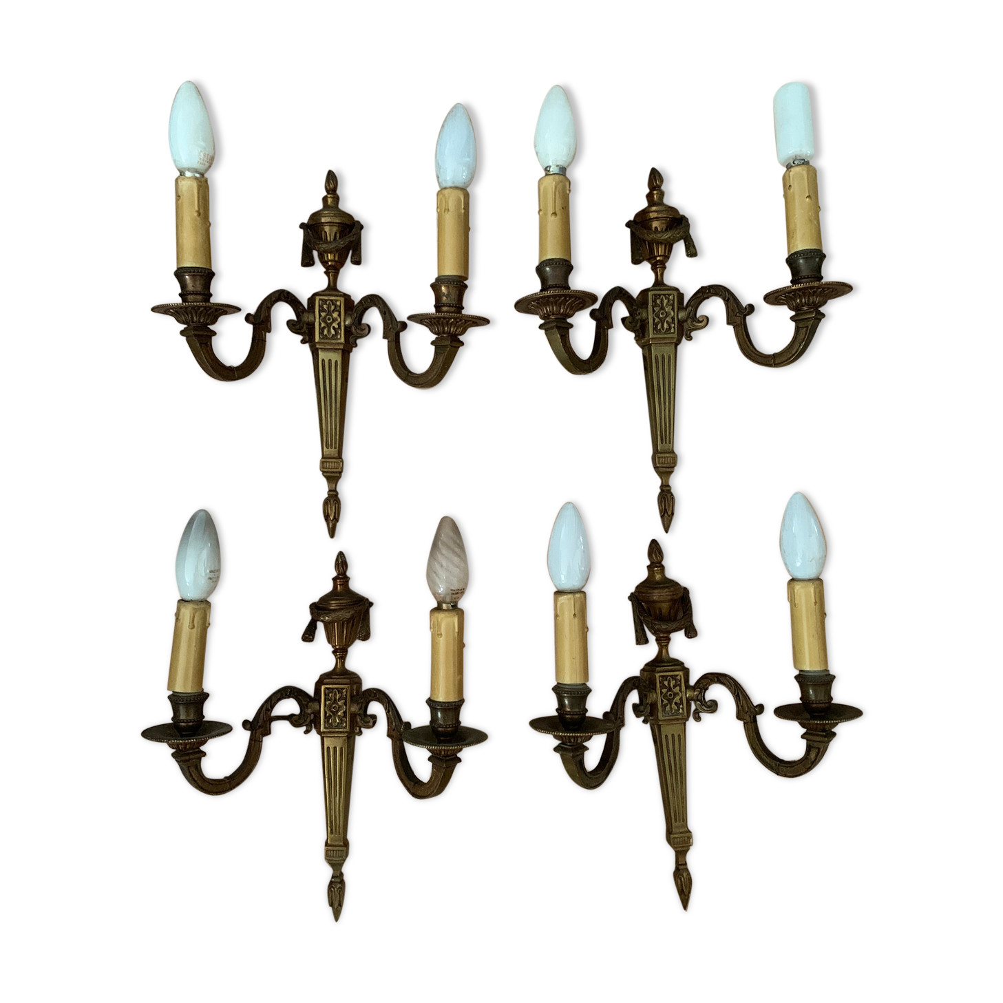 Double brass sconces