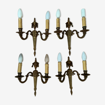 Double brass sconces