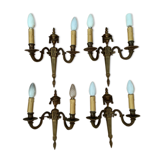 Double brass sconces