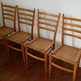 Chairs made of wood and rope