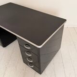 German Bauhaus Writing Desk in Black Lacquered Metal, 1925
