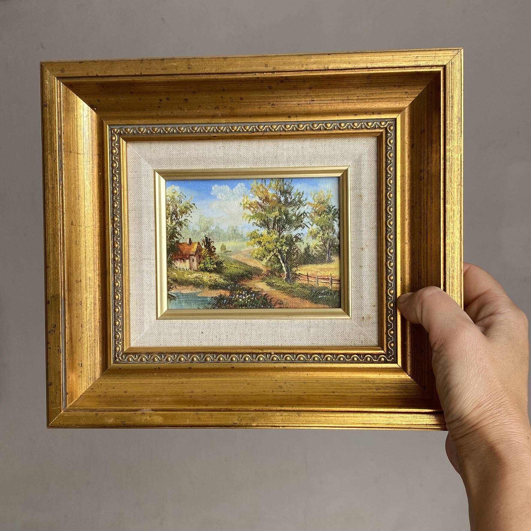 Small framed landscape painting