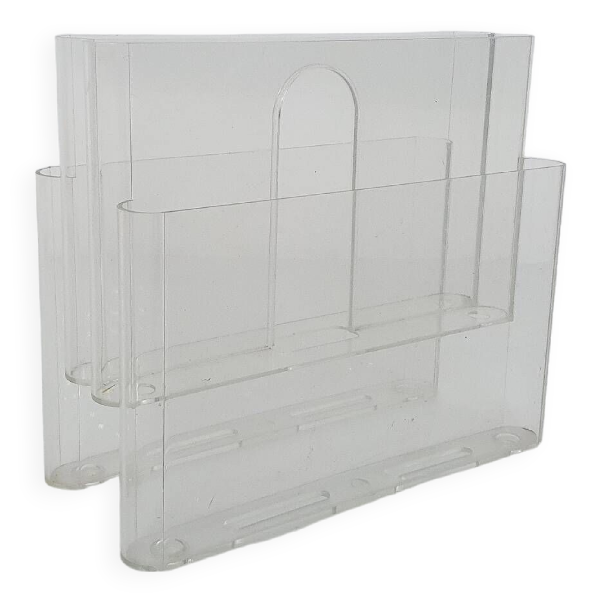 Transparent Giotto Stoppino for Kartell magazine stand, Italy 1960's