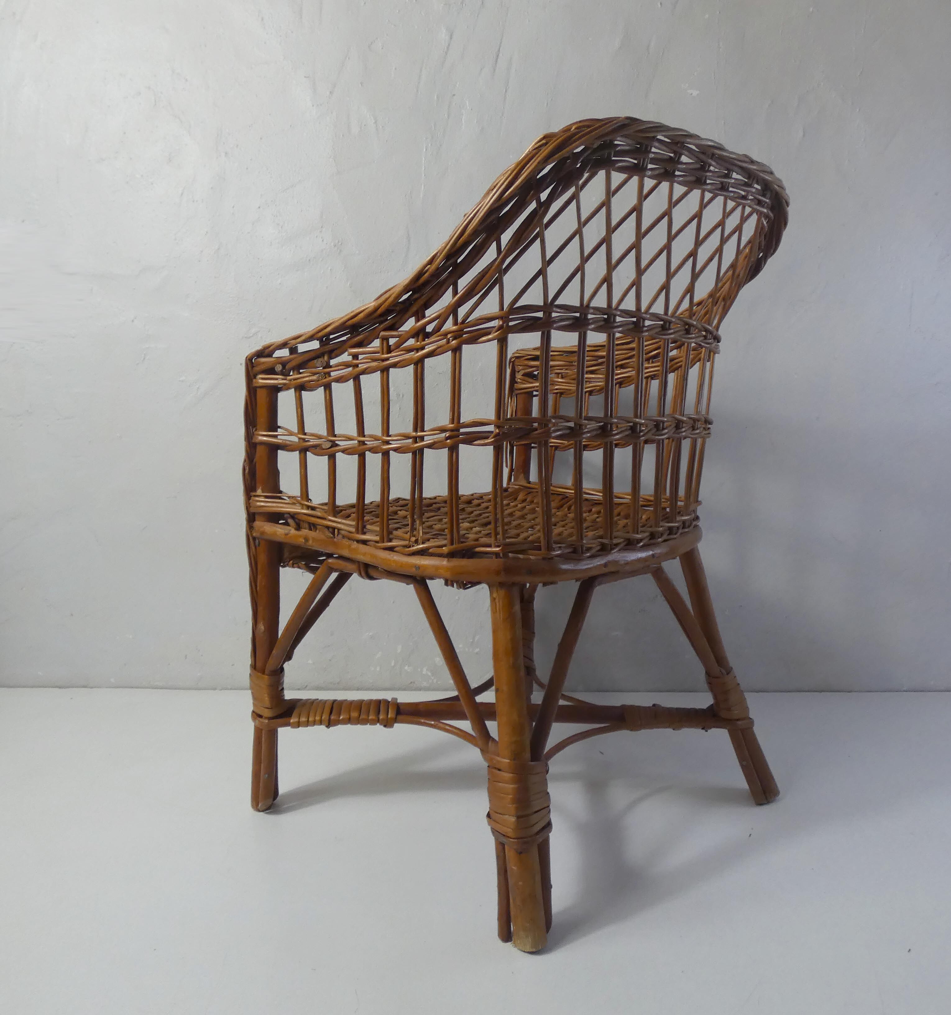 Rattan armchair for children