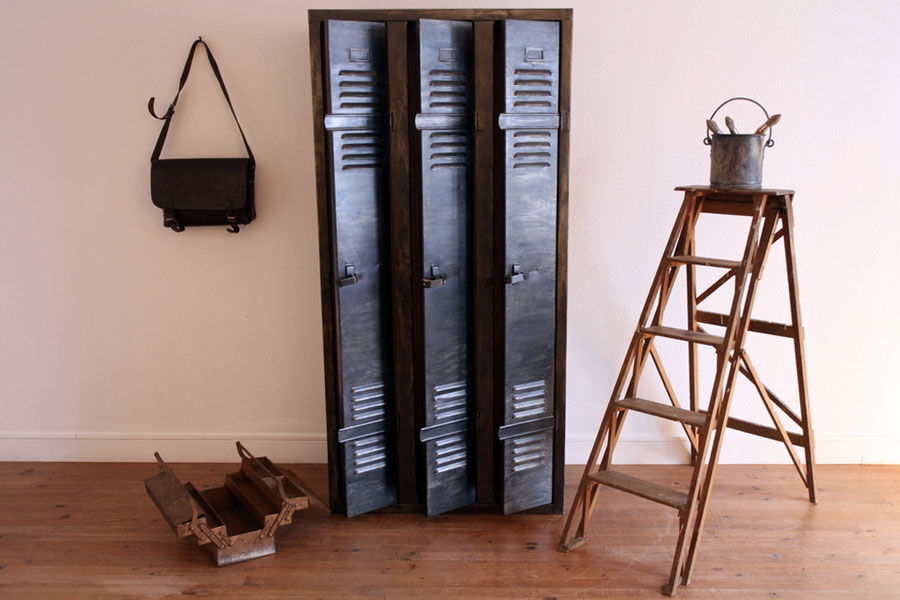 Former locker room metal industrial 3 doors.