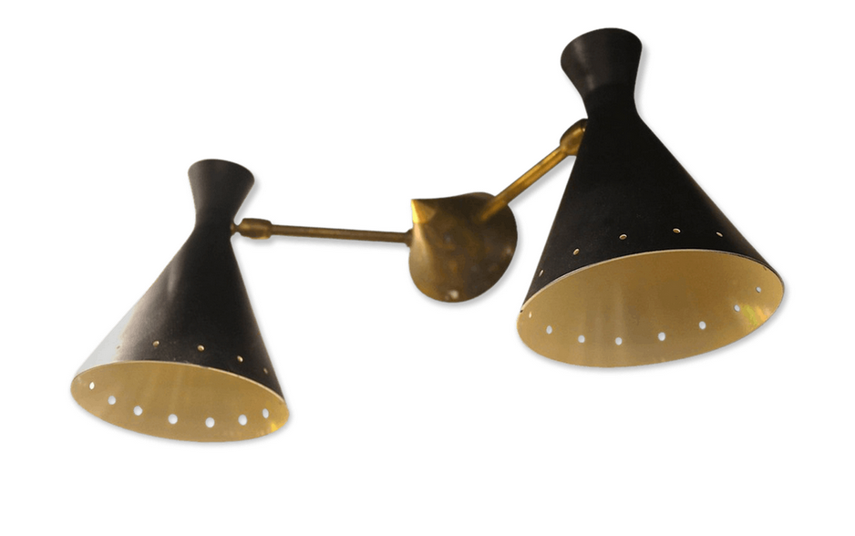Wall lamp Double Black Casserole