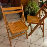 Pair of vintage folding wooden chairs