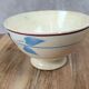Old ceramic bowl – blue and burgundy floral decoration