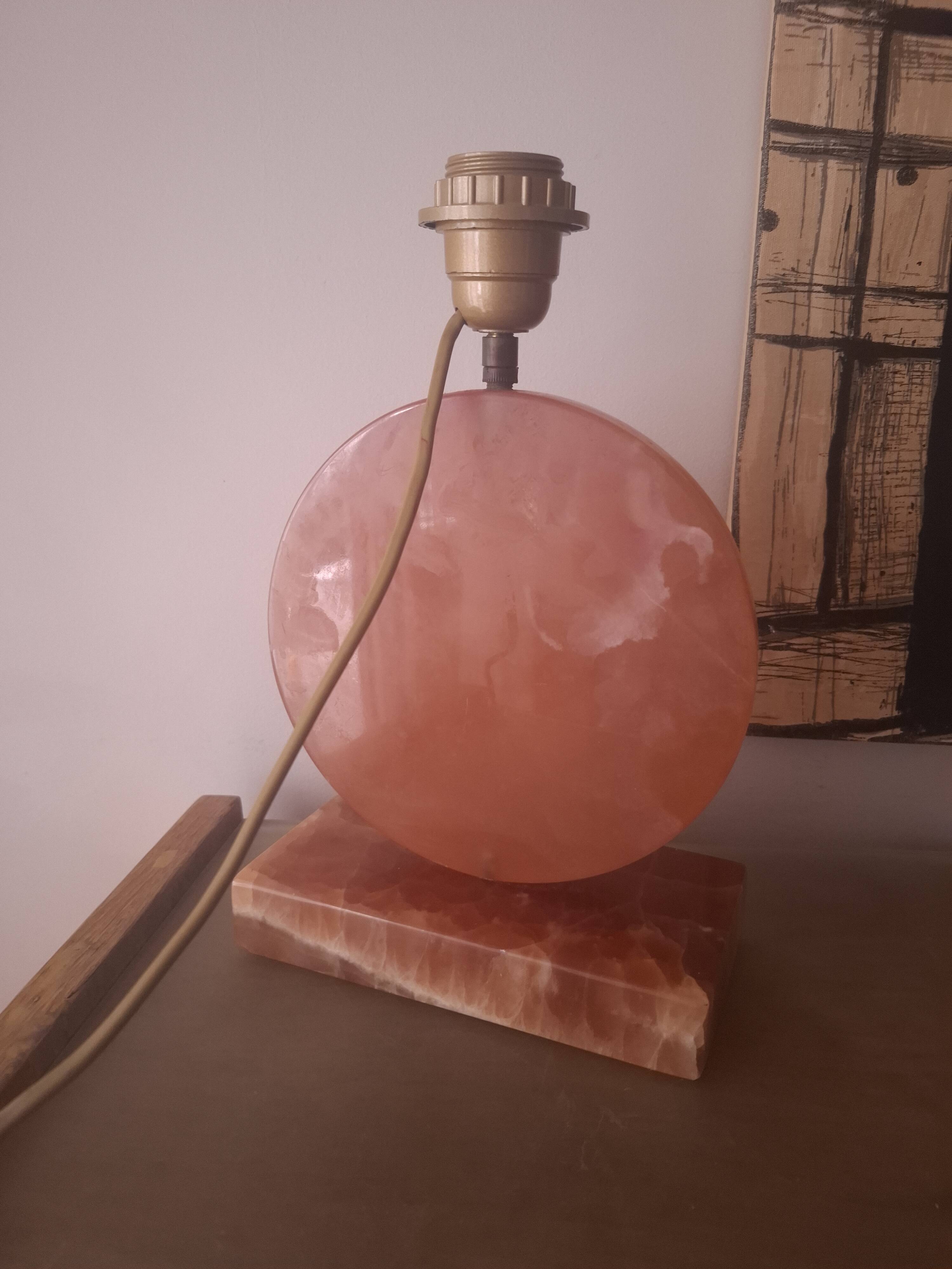 Pied de lampe en onyx, années 80