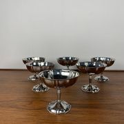 Lot de 6 coupes à glace / dessert en inox, forme de "fleur"