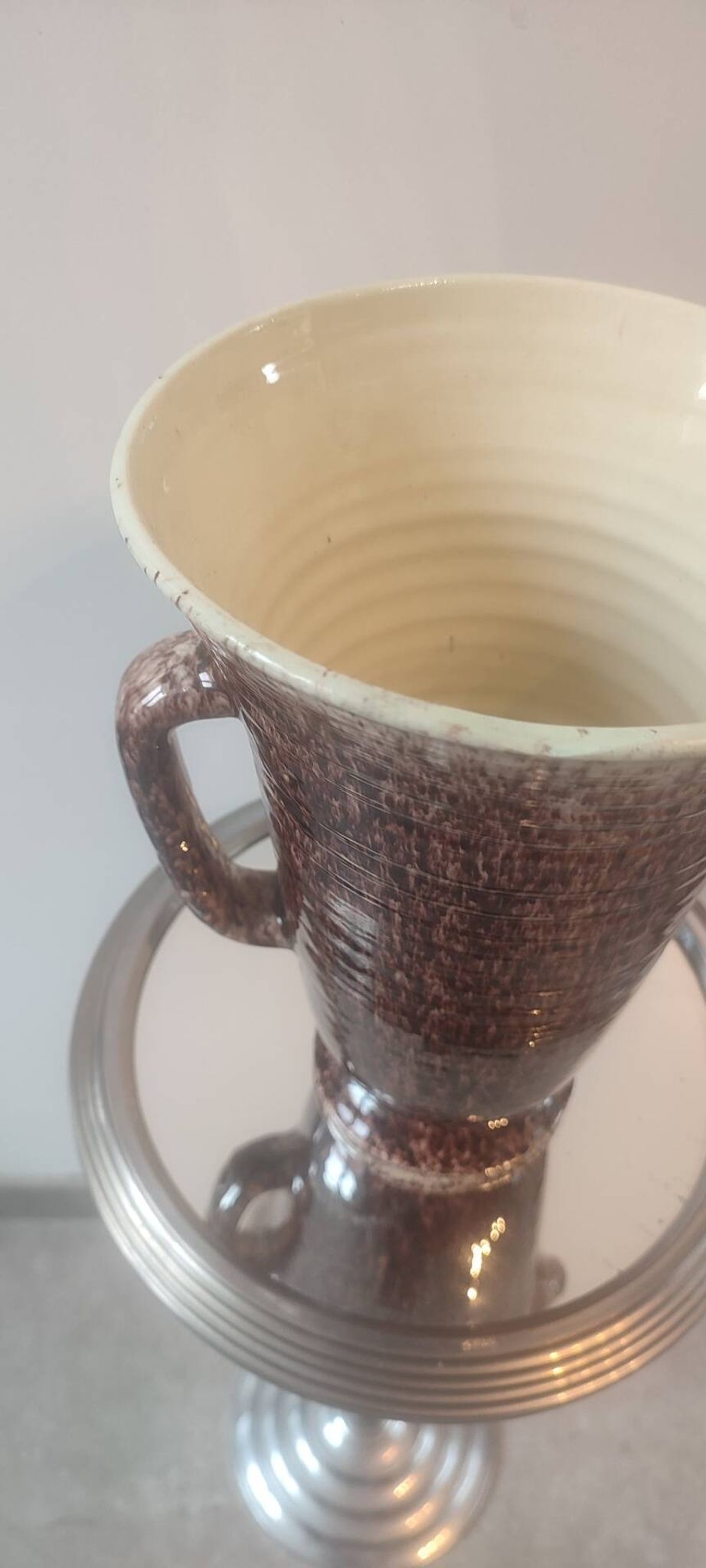 Large conical pitcher vase Accolay ceramics