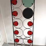 Wall-mounted coat rack, hats and umbrellas in wrought iron
